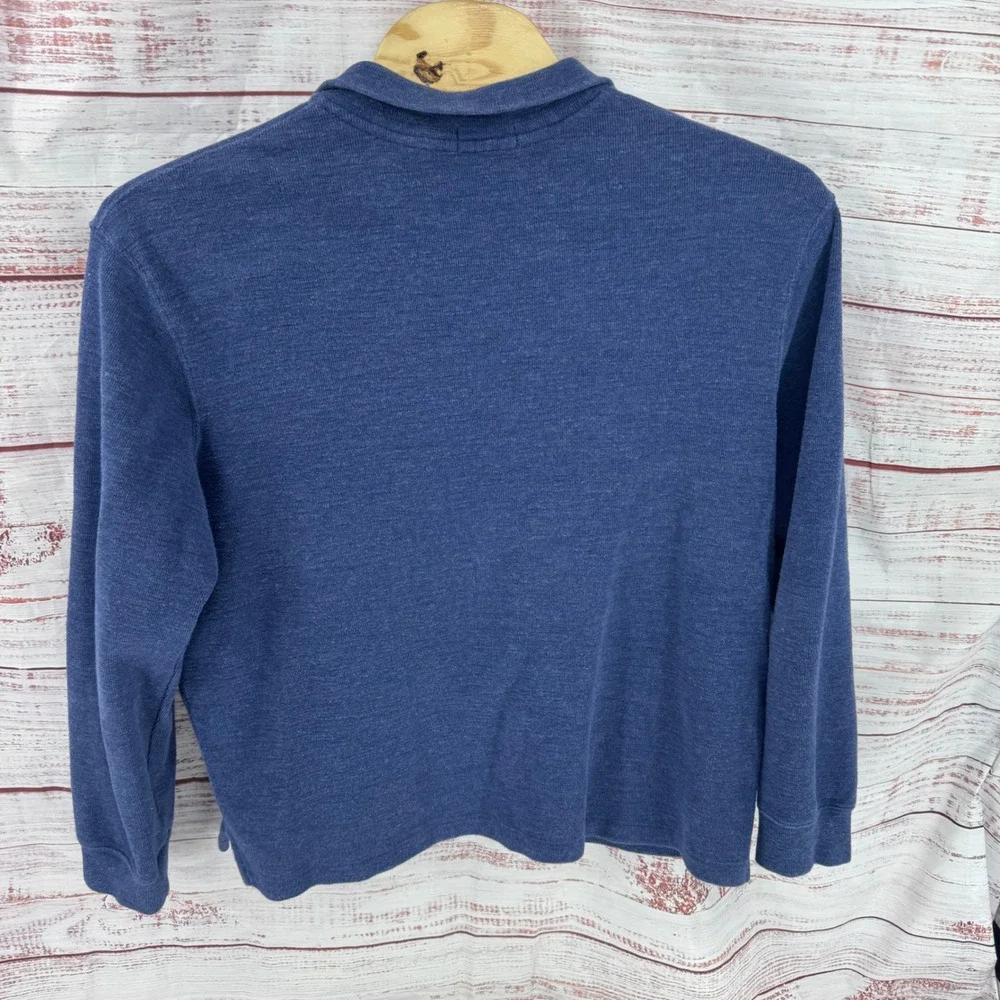 Polo Ralph Lauren Sweater Mens XL 1/4 Zip Pullover Heather Blue Cotton Preppy